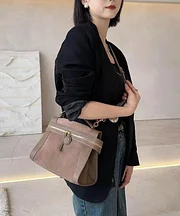 Luxurious Brown Faux Leather Crossbody Bag with Zipper