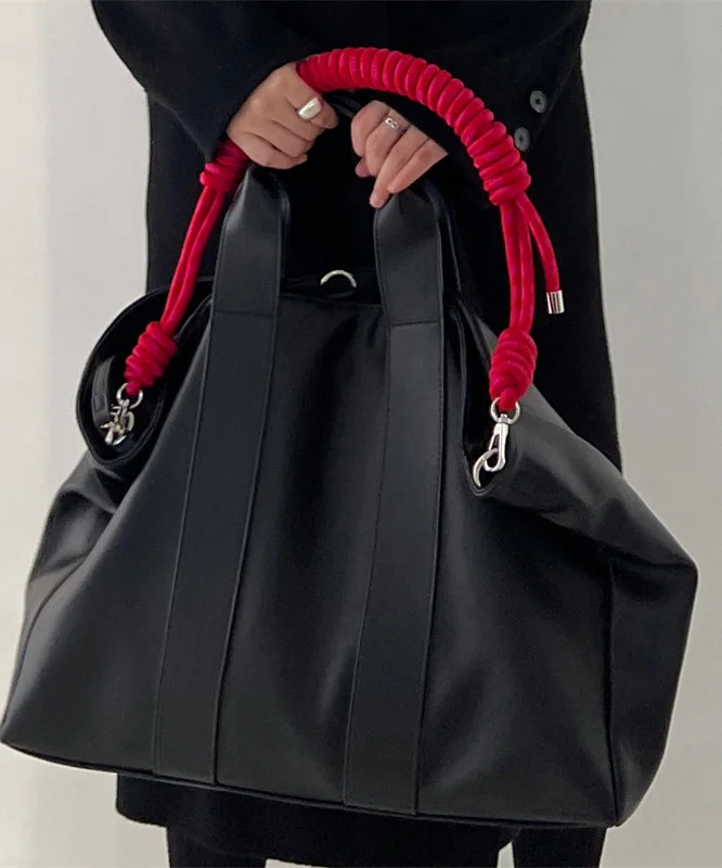 Túi xách da giả dung tích lớn màu đen đẹp