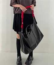 Túi xách da giả dung tích lớn màu đen đẹp