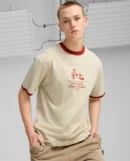 Men's round neck short sleeve printed front t-shirt