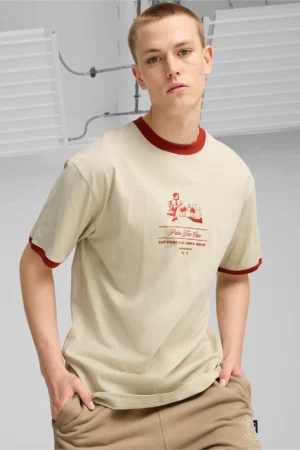 Men's round neck short sleeve printed front t-shirt