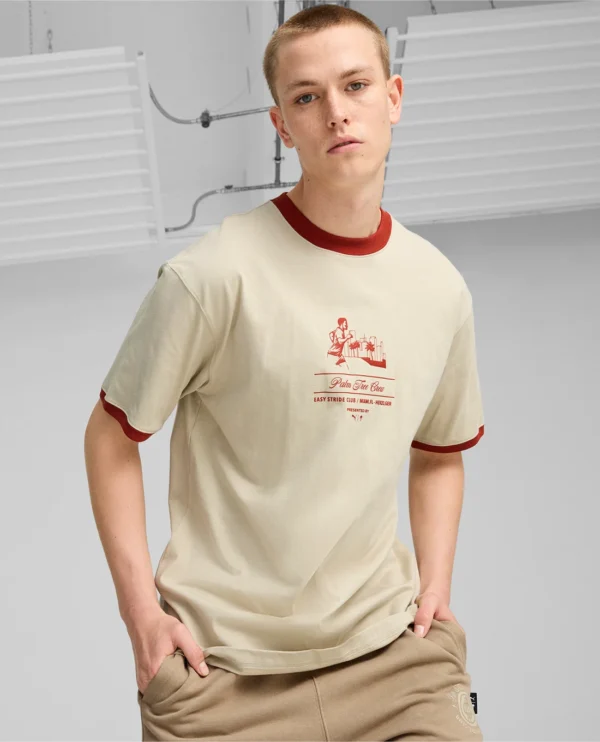 Men's round neck short sleeve printed front t-shirt