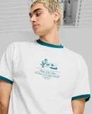 Men's round neck short sleeve printed front t-shirt
