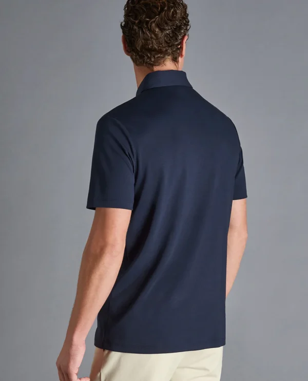 Men's short sleeve zip polo shirt - Image 3