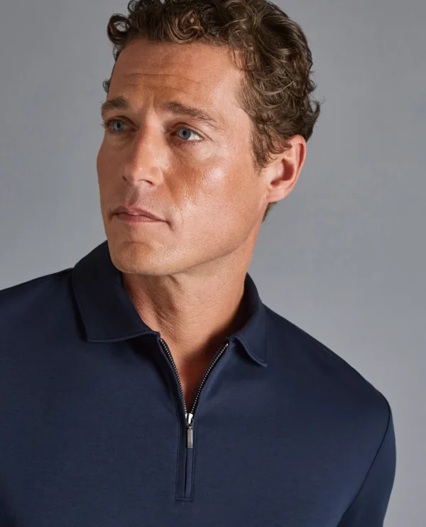 Men's short sleeve zip polo shirt - Image 4