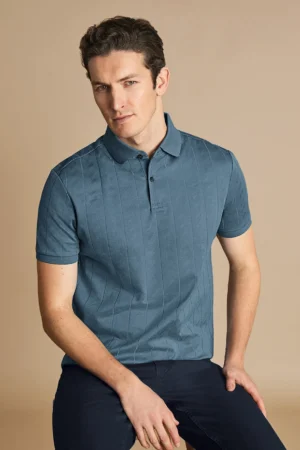 Men's short sleeve polo shirt with cool fabric