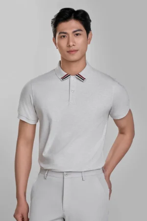 Fashionable short sleeve polo shirt for office