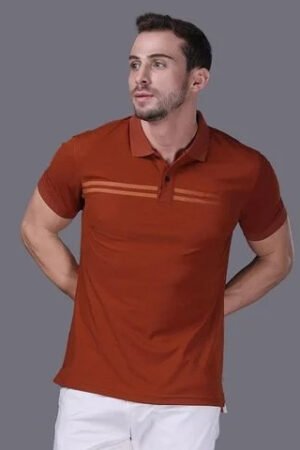 Men's street cafe polo shirt with short sleeves and collar