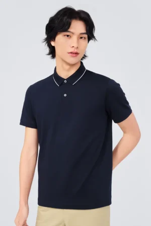 Men's polo shirt with short sleeves, personalized embroidery