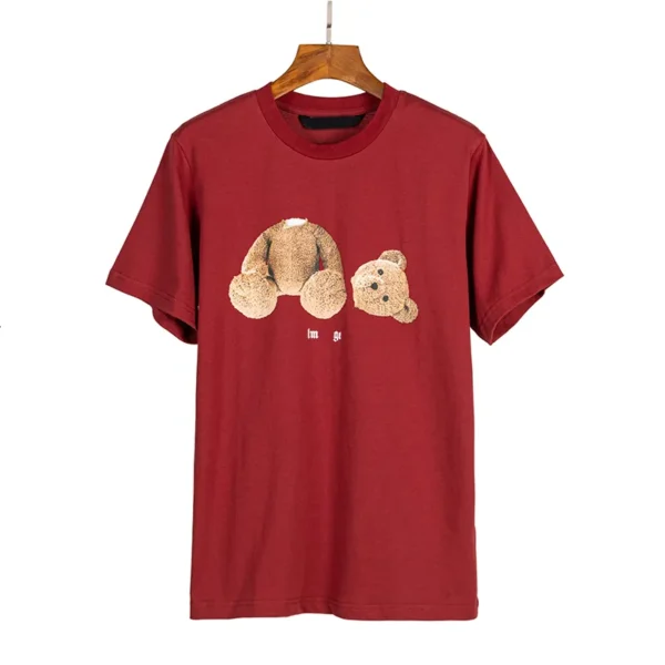 Red T-shirt Large Size: Tide T-shirt Design with Plastic Printed Chest Letters, Casual Short Sleeve 100% Pure Cotton T-shirt for Men and Women