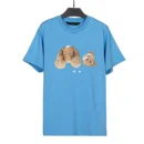 Blue T-shirt Large Size: Tide T-shirt Design with Plastic Printed Chest Letters, 100% Pure Cotton Short Sleeve Casual T-shirt for Men and Women