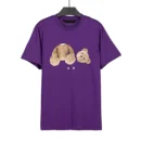 Large Size Purple T-shirt: Tide T-shirt with Printed Chest Letters, 100% Pure Cotton Short Sleeve Casual T-shirt for Men and Women
