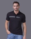 Café men's polo shirt with short sleeves and collar