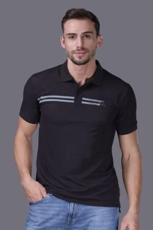 Café men's polo shirt with short sleeves and collar